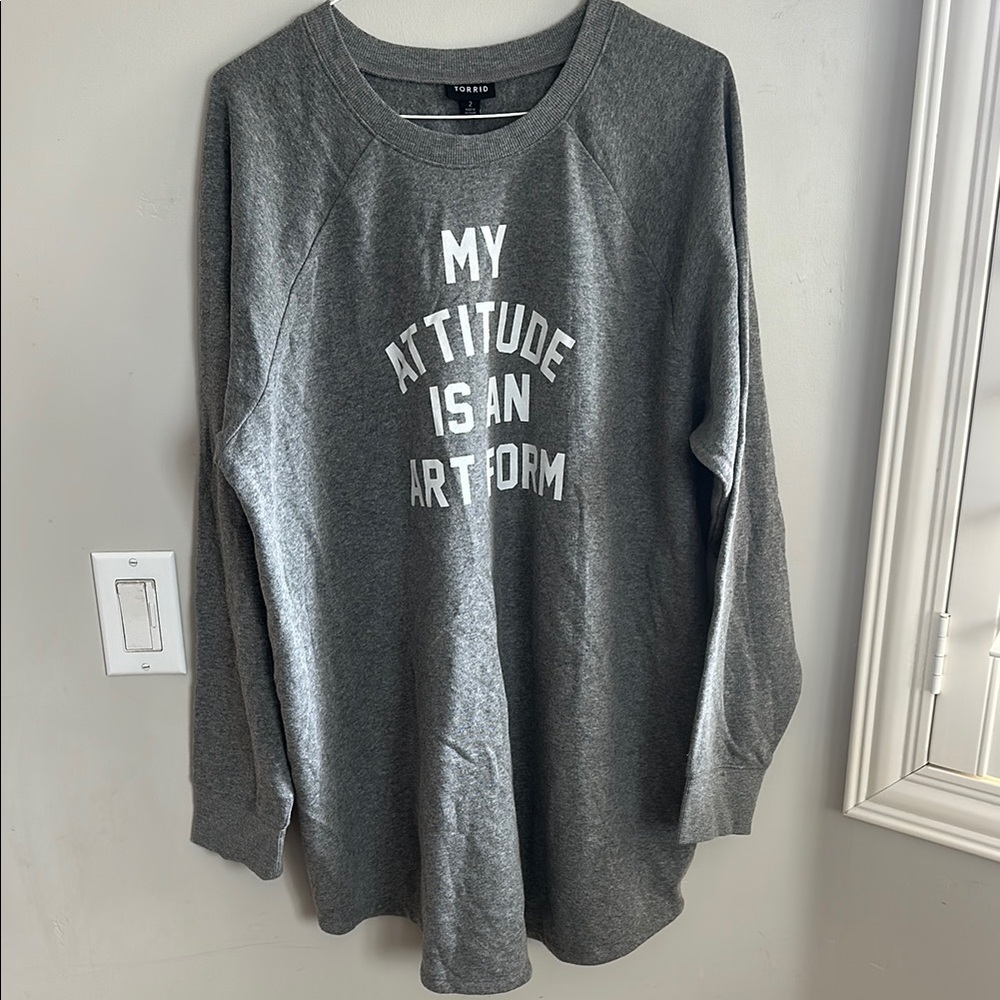 Gray Long Sleeve Graphic Sweatshirt